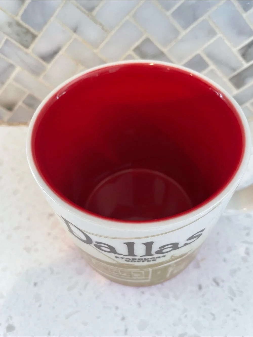 Starbucks Coffee Dallas Coffee Mug 2011 Red Collectible 16oz Cup Trolley Car